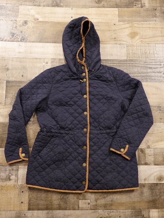 Orvis Jackets & Blazers - Orvis Quilted Hooded Jacket Women’s Large Navy Insulated Outdoor‎